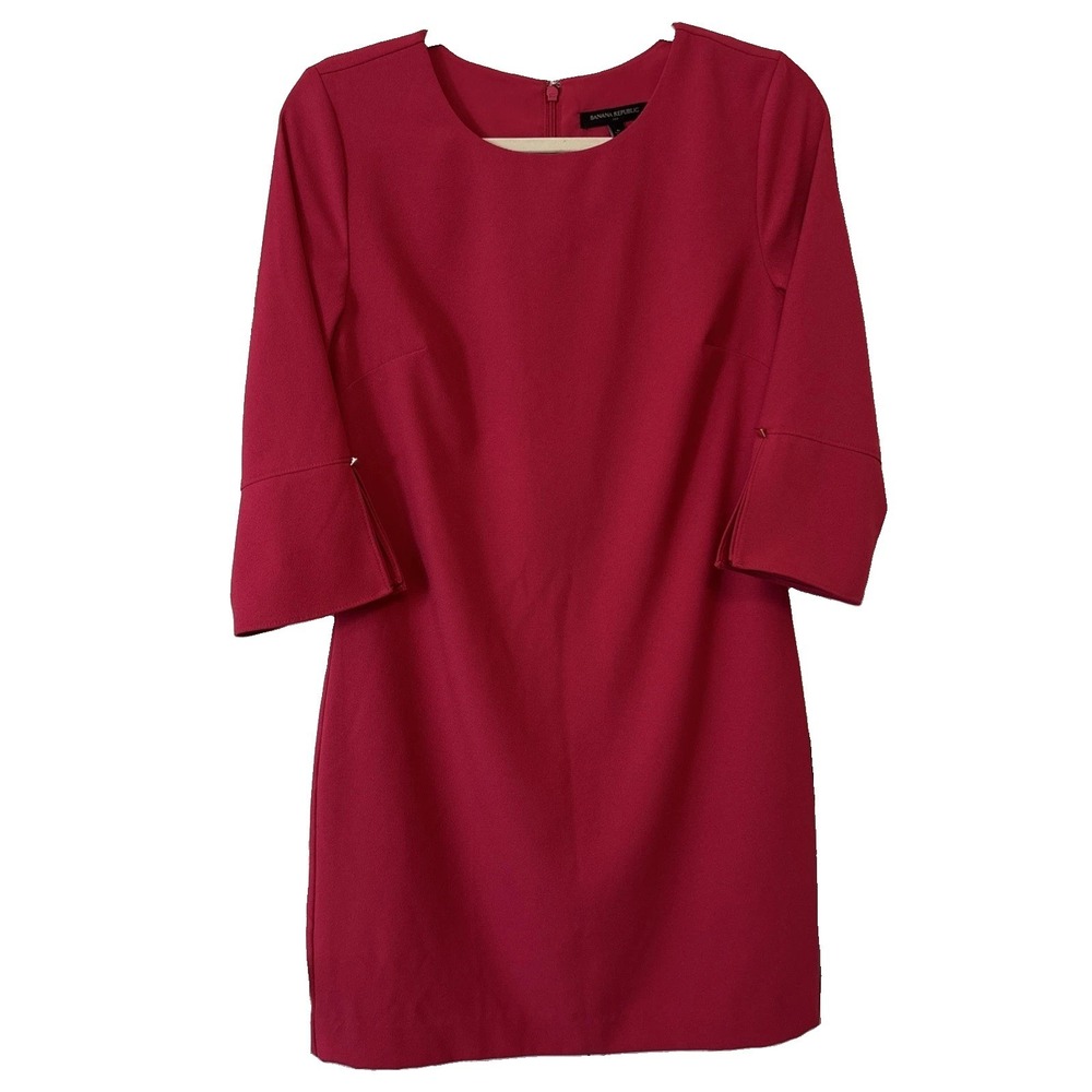 Banana Republic Hot Pink Bell Sleeve Mini Shift Dress Womens Size 6